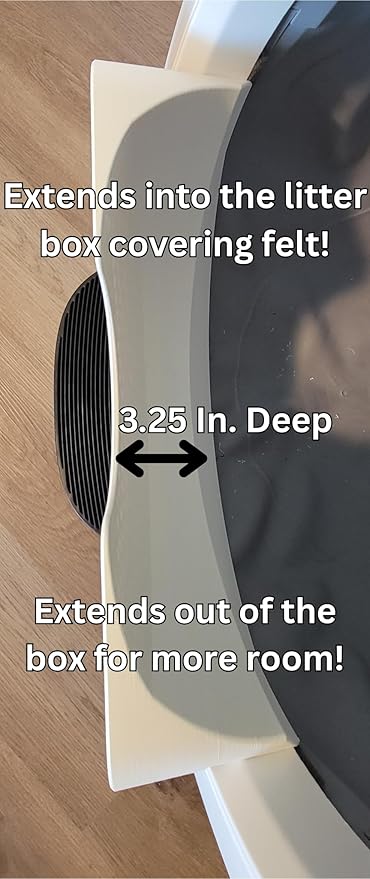 Max Shield for Litter-Robot 4 : Anti-Flicking, One-Piece Design (White Max Shield w/Leveler)