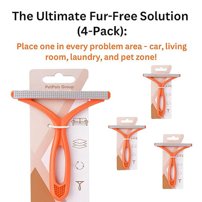 Petpals Furbolish Multi-Surface Brush Pet Hair/Lint Remover for Stubborn Pet Hair, Pack of 4