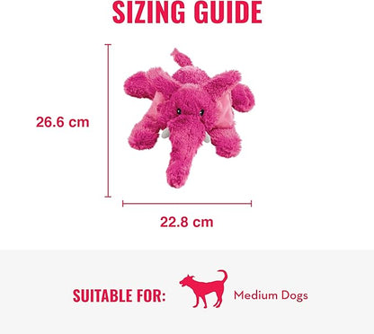 KONG Cozie Plush Dog Toy with Squeaker (Elmer The Elephant, Medium)