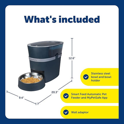 PetSafe Smart Feed Automatic Dog & Cat Feeder - Programmable Feeding - Adjustable Portion Control - WiFi Pet Feeder - Large Capacity - Stainless Steel Bowl - App Controlled