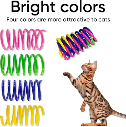 AGYM Cat Spring Toys 90 Packs for Indoor Cats, Durable Plastic Spring Coils Attract Cats to Swat, Bite, Hunt, Interactive Spring Toys for Kittens