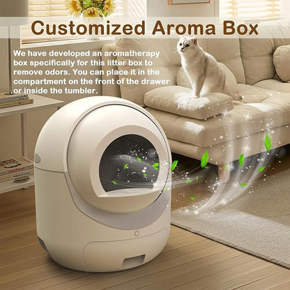 Self Cleaning Cat Litter Box with APP Control, Automatic Liiter Box for Multiple Cats, Quiet Operation, Large Space, Includes Cat Litter Box Liners