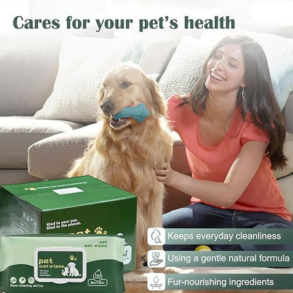 Unscented Pet Wipes for Dogs and Cats (400 Count) - Hypoallergenic Biodegradable Grooming Wipes for Cleaning Paws, Face, Body & Fur - Gentle Deodorizing Dog Wipes & Cat Wipes for Daily Use