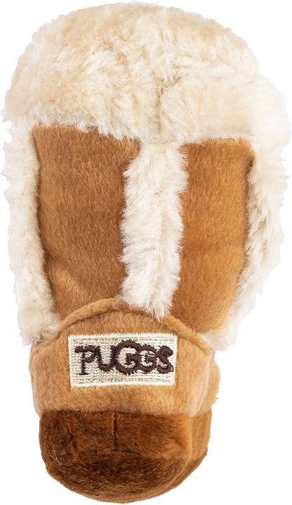 Haute Diggity Dog Pugg Boot, Plush Designer Dog Toys with Interactive Squeaker, Stimulating Pet Enrichment, Machine-Washable & Safe Materials for All Breeds, One Size