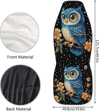 Car Seat Covers for Women Men, Owl Floral Print Car Seat Protector Car Accessories Front Seat Covers Set of 2 Auto Interior Decor for Most Cars,Sedan,Truck Van