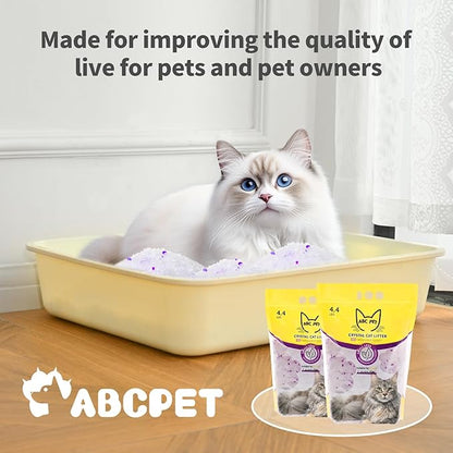 Cat Litter Crystals No Clumping Odor Control Kitty Litter Non-Clumping No scooping Low Dust, Low Tracking, Dehydrates Waste - 25.8 lbs (4 Unscented & 2 Lavender)