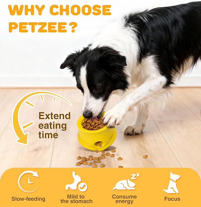 Dog Enrichment Toys, Interactive Puzzle Toys for Dogs - Nature Rubber & Durable Dog Toys, Dog Toys to Keep Them Busy, Slow Feeder - Frozen Dog Treat Toy, Dishwasher Safe, Lemon, M
