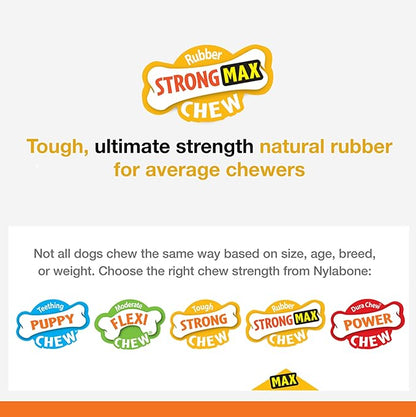 Nylabone Treatin' Cone Strong Stuffable Chew Toy for Dogs, Natural Rubber Fillable Treat Toy, Treat Dispensing Dog Toy, Bacon Flavor, Medium Dogs- Up to 35 lbs, 1 Count