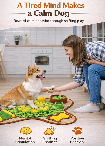 HOPET Snuffle Mat for Dogs Large Breed, 28.3''x28.3'' Interactive Puzzle Dog Food Mat, Easy to Clean, Durable, Mental Stimulation & Slow Feeding Game for All Breeds