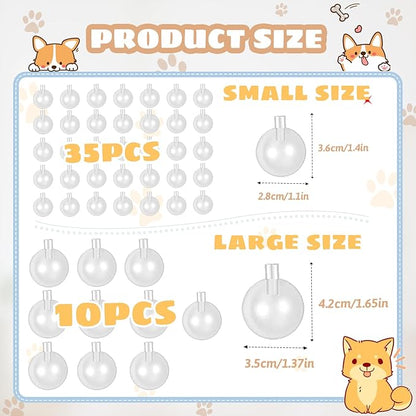 45 Pack Replacement Squeakers for Dog Toys, Plastic Dog Toy Repair, DIY Pet Squeaker Inserts