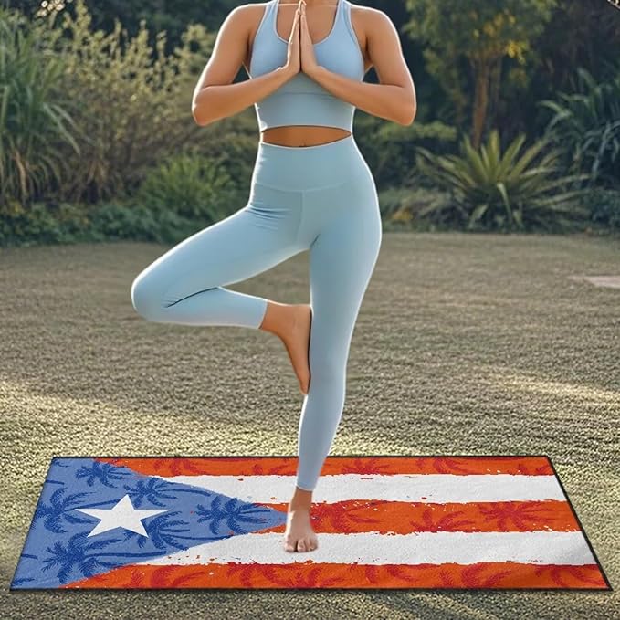 SEANATIVE Car Seat Towel Cover, Universal Car Seat Cover and Changing Towel, Super Absorbent Transition & Seat Wrap, Ideal for Gym Swimming Surfing Running, Puerto Rico Palm Print