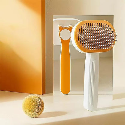 Cat Brush, Dog Brush, Self Cleaning Slide Brush, Pet Grooming, SheddingHair, Fluffy Dog Hair Puppy Kitten, Pet Accessories. (White)