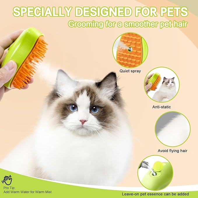 5 PCS Self Cleaning Slicker Brush & Undercoat Rake & Bath Brush & Flea Comb & Pet Comb & Steam Brush for Dogs and Cats,Professional Deshedding Dematting Tool for Long and Short Haired Pets