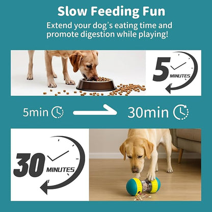 Interactive Dog Treat Puzzle Toys, Treat Dispensing Dog Enrichment Toys to Keep Them Busy, Adjustable Puppy Puzzle Feeder for Smart Dogs, Cognitive Toy for Small Medium Large Breed, Blue