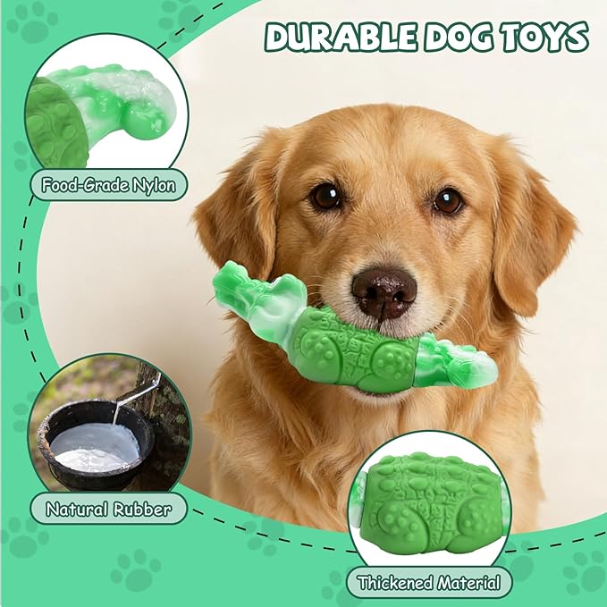 WinTour Tough Dog Toys for Large Dogs, Indestructible Dog Toy for Aggressive Chewers with Squeaky, Durable Chew Toys to Keep Them Busy for Medium and Large Breeds, Interactive Heavy Duty Bones