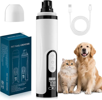 2026 New Dog Nail Grinder Quiet - Painless Pet Nail Grinder for Dogs - 3 Modes Dog Nail Trimmer with Guard & 2 LED Lights -Silent Nail Groom for Small/Medium/Large Dogs and Cats Electric Pet Claw Care