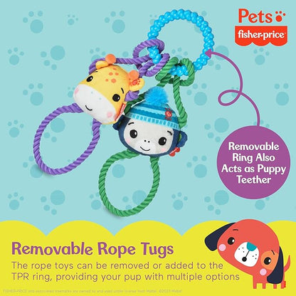 Fisher-Price for Pets 'Tugs With Friends' Interactive Toy for Dogs | Fetch, Tug, Enrichment, and Puppy Teething | Multifunctional