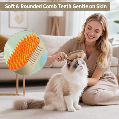 Cat Steam Brush for Shedding, 4-in-1 Steam Brush for Cats and Dogs, Spray Hair Removal Comb, Pet Brush for Cleaning Comb, Hair Removal, Massage, Grooming