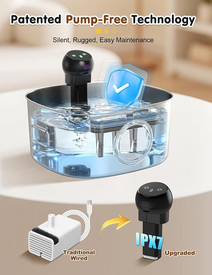 Dog Water Bowl Dispenser, 10L/2.64Gal/338 Oz Automatic Dog Water Fountain with APP & 2.4G WiFi, 5-Filtered Stainless Steel Pet Water Fountain Quiet for Large Dogs Inside and Multi-Pet Home