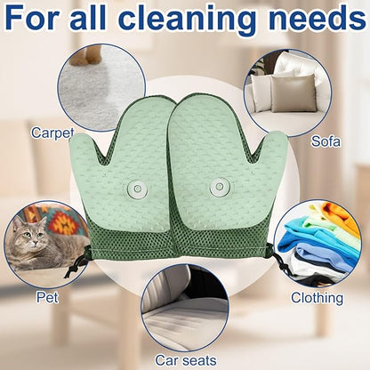 Pet Hair Remover Glove, All-in-One Grooming Mist Glove for Pets, Upgrade Efficient Pet Hair Remover Electrostatic Gloves Grooming Spray Comb, Gentle Deshedding Efficient for Dogs & Cats (Green)