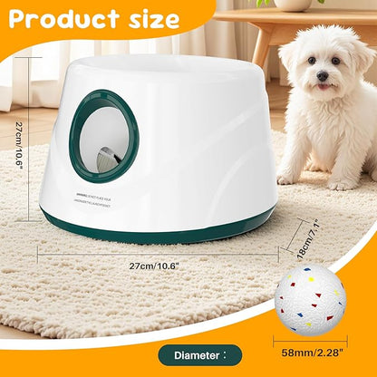 20-40ft Automatic Ball Launcher, Interactive Fetch Toy for Small Medium Dogs, Adjustable Rechargeable Tennis Thrower for Indoor Outdoor Fun, Physical Exercise and Brain Training(Green)