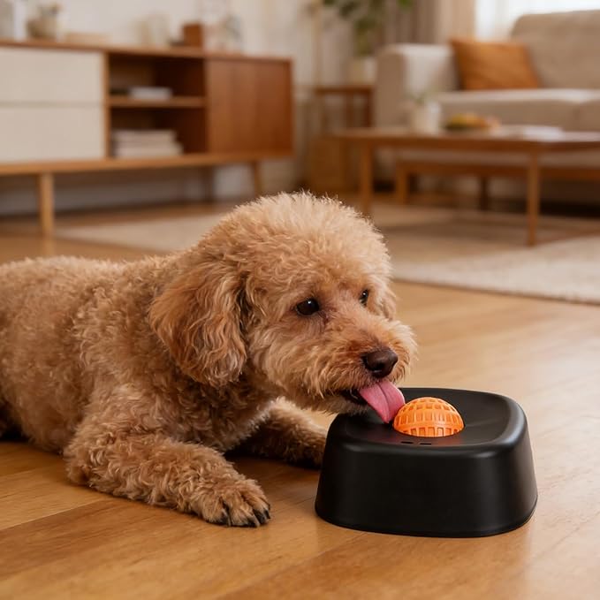Yosoo Slow Feeder Dog Bowls, Dog Lick Bowl with Slip Resistant Material, Bright Colors, Dishwasher Safe, 6.10x6.10x2.36in, for Yogurt & Purees (Black)
