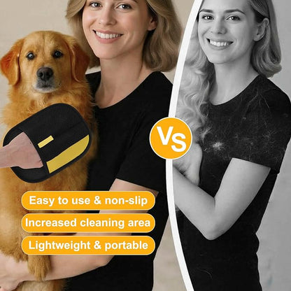 Pet Hair Remover Gloves, Advanced Static-Adhesive Pet Hair Removal Gloves, Reusable Cat Dog Hair Remover Mitt, Pet Grooming Glove for Shedding, 2 PCS