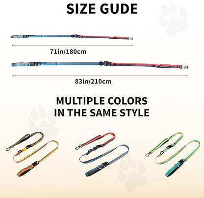 ‌EVERKING 6ft Hands-Free Dog Leash - 6-in-1 Adjustable with 360° Rotating Buckle, Night Reflective & Shock Absorbing for Large/Small Dogs (Up to 120lbs) (Dark Blue)