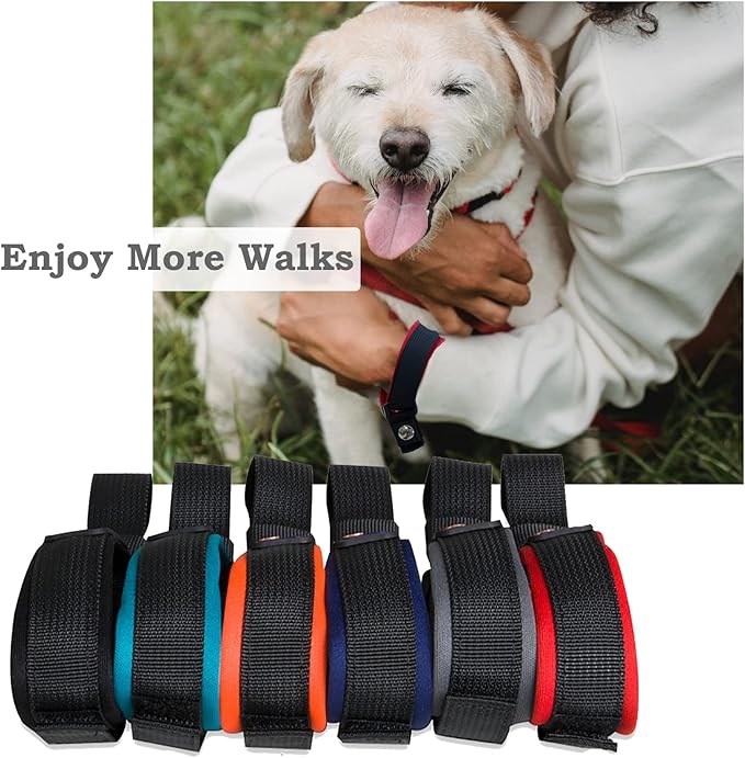 2 Pack Adjustable Wrist Strap for Dog Leash, Dog Leash Wrist Safety Strap for Hands Free, Soft Comfortable Diving Fabric, Red Color