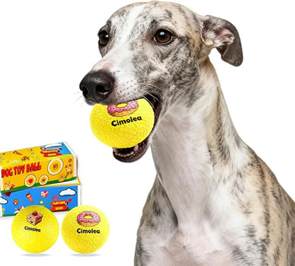 Dog Balls Tennis balls for Dogs, Interactive Dog Toys for Aggressive Chewers ,Indestructible Dog Toy to Keep Them Busy, Puppy Chew Toys for Teething, Durable Dog Ball for Medium Small (Dessert-3.0")