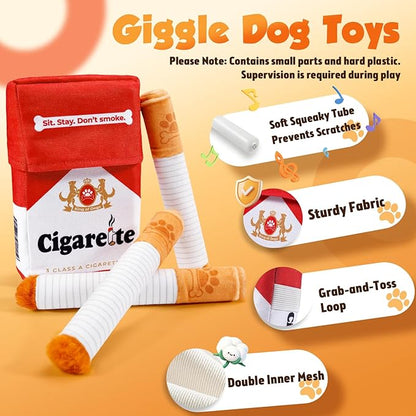 KEZKALS Interactive Dog Toys, 3 Pack Squeaky Dog Toy, Funny Dog Toys for Small Medium Dogs, Dog Gifts Stocking Stuffers, Funny Plush Pet Supplies with Treat Box for Christmas Birthday
