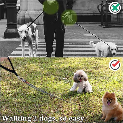 8 FT Double Dog Leash, 1/4" Rope Dual Lead, 2 Way Dog Leash - Image 7