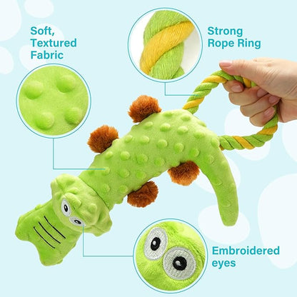 Prime Pets Dog Squeaky Toy, 2 Pack, Tug of War Plush Dog Toys for Small Medium Large Dogs, Stuffed Pet Toys, Interactive Puppy Chew Toy