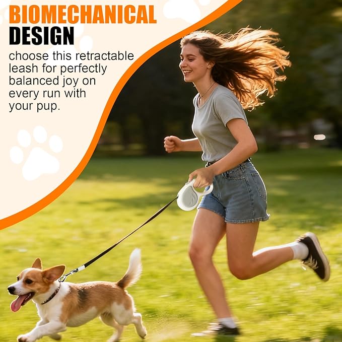 16Ft Retractable Dog Leashes for Small & Medium Dogs - Adjustable Tension Control, Lightweight & Durable, Perfect for Walking/Hiking/Training, Easy-Grip Handle, Safety Lock Feature