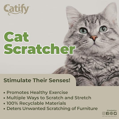 Best Pet Supplies Catify Cat Scratcher, Fun Interactive Scratchers, Posts, Poles, Claw Safe, Furniture Saver Indoor Play Support Natural Cat Behaviors Heavy Duty - Cat-Shape, 18.5 x 10.75"