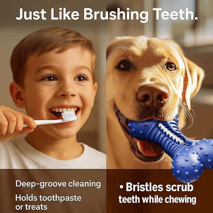Dog Toys for Aggressive Chewers, Indestructible Chew Toys for Medium Large Dogs,Durable Rubber Dog Bones with Beef Flavor, Tough Dental Toy for Boredom Relief