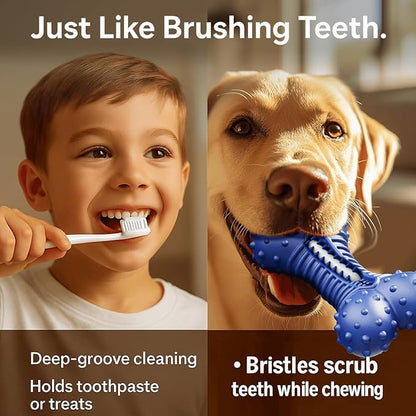 Dog Toys for Aggressive Chewers, Indestructible Chew Toys for Medium Large Dogs,Durable Rubber Dog Bones with Beef Flavor, Tough Dental Toy for Boredom Relief