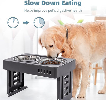 Jaoul Slow Feeder Dog Bowls Insert, Puzzle Slow Feeder Insert with 51 Octopus Suction Cups for Medium Large Size Dog Food Bowl Over 6.5" Wide (Grey)