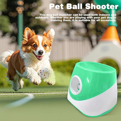 Automatic Dog Ball Thrower, Dog Ball Thrower with 3 Tennis Balls and 3 Adjustable Distance20-46Inch, Interactive Balls Throw for Small Dogs