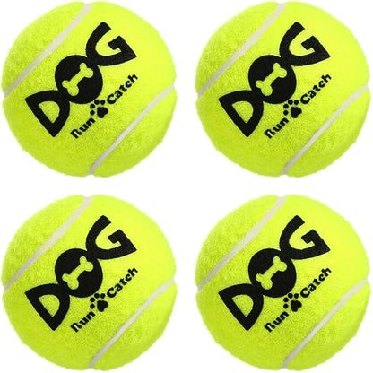 Squeaky Tennis Balls for Dogs Pack of 4 Easy Catching Dog Fetch Balls (Squeaky-Yellow)