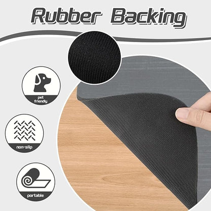 Le courant Dog Cat Feeding Mat,Water Absorbent, Non Slip Placemat for Pets Bowl and Water,100% Waterproof Feeding Mats for Multiple Breeds.Grey.Bone Printing