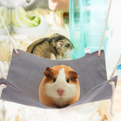 BESTYASH Adjustable Hanging Cat Hammock Bed Double-Sided Wear-Resistant Sleeping Nest for Cage Small Cats and Kittens Light Gray