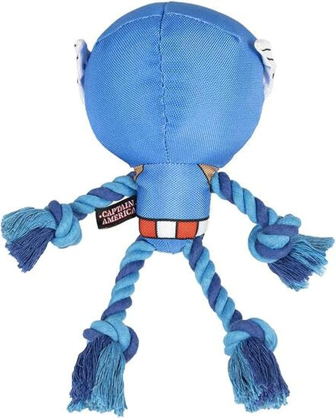 Cerdá Life's Little Moments - Captain America Dog Rope Toy - Dog Toys Indestructible - Dog Toys for Medium Dogs and Big Dogs - Tough Dog Toys Official Marvel Licensed