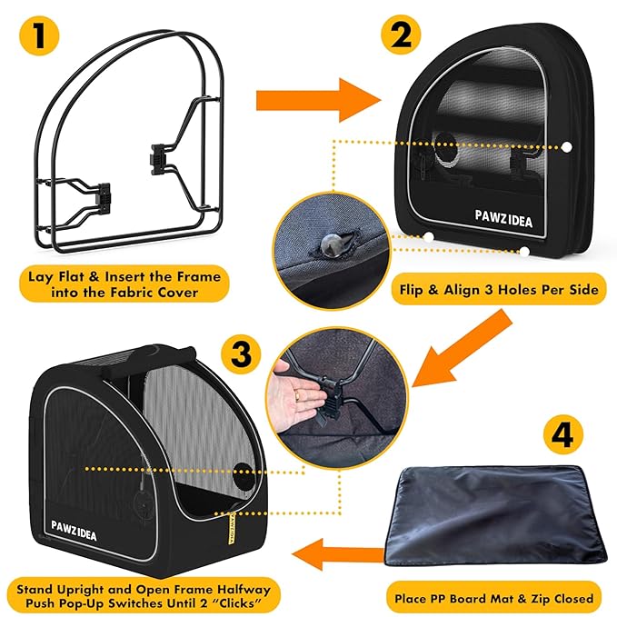 PAWZIDEA 3-in-1 Dog Stroller for Large Dogs with Detachable Carrier up to 100lb, 45% Extra Tall Dog Car Crate Sit Upright, Foldable Pet Stroller for 2 Medium Dogs All-Terrain Jogger, Adjustable Handle