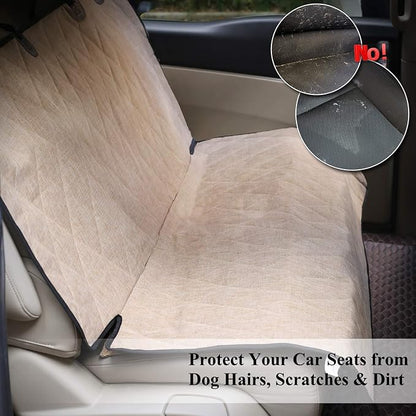 VIVAGLORY Dog Seat Cover Quickcover Seat Protector for Dog, Backseat Cover for Car SUV & Truck, Back Rear Backseat Bench Protector, Large, Heather Khaki