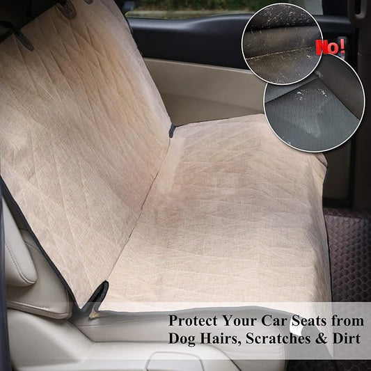 VIVAGLORY Dog Seat Cover Quickcover Seat Protector for Dog, Backseat Cover for Car SUV & Truck, Back Rear Backseat Bench Protector, Large, Heather Khaki