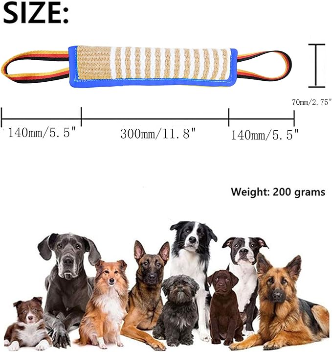 Clysoru Dog Tug Toy Tough Jute Bite Pillow Lasting Training Equipment Puppy to Large Dogs Interactive for Large and Small