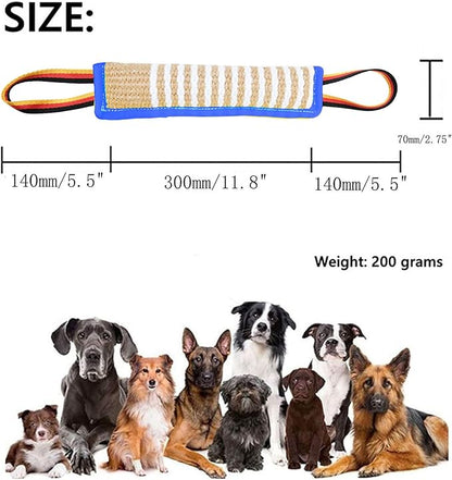 Clysoru Dog Tug Toy Tough Jute Bite Pillow Lasting Training Equipment Puppy to Large Dogs Interactive for Large and Small