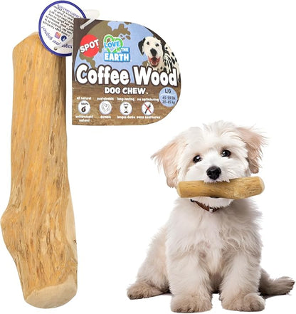 SPOT Coffee Wood Dog Chew Toy – 100% Natural & Sustainably Sourced Non-Splintering Wood from Coffee Plants, Long Lasting, Durable Toy for Aggressive Chewers, for Small Dogs and Puppies Up to 22lbs