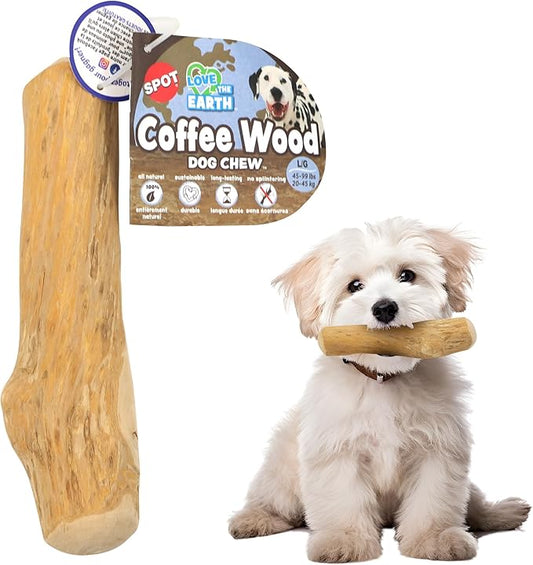 SPOT Coffee Wood Dog Chew Toy – 100% Natural & Sustainably Sourced Non-Splintering Wood from Coffee Plants, Long Lasting, Durable Toy for Aggressive Chewers, for Small Dogs and Puppies Up to 22lbs
